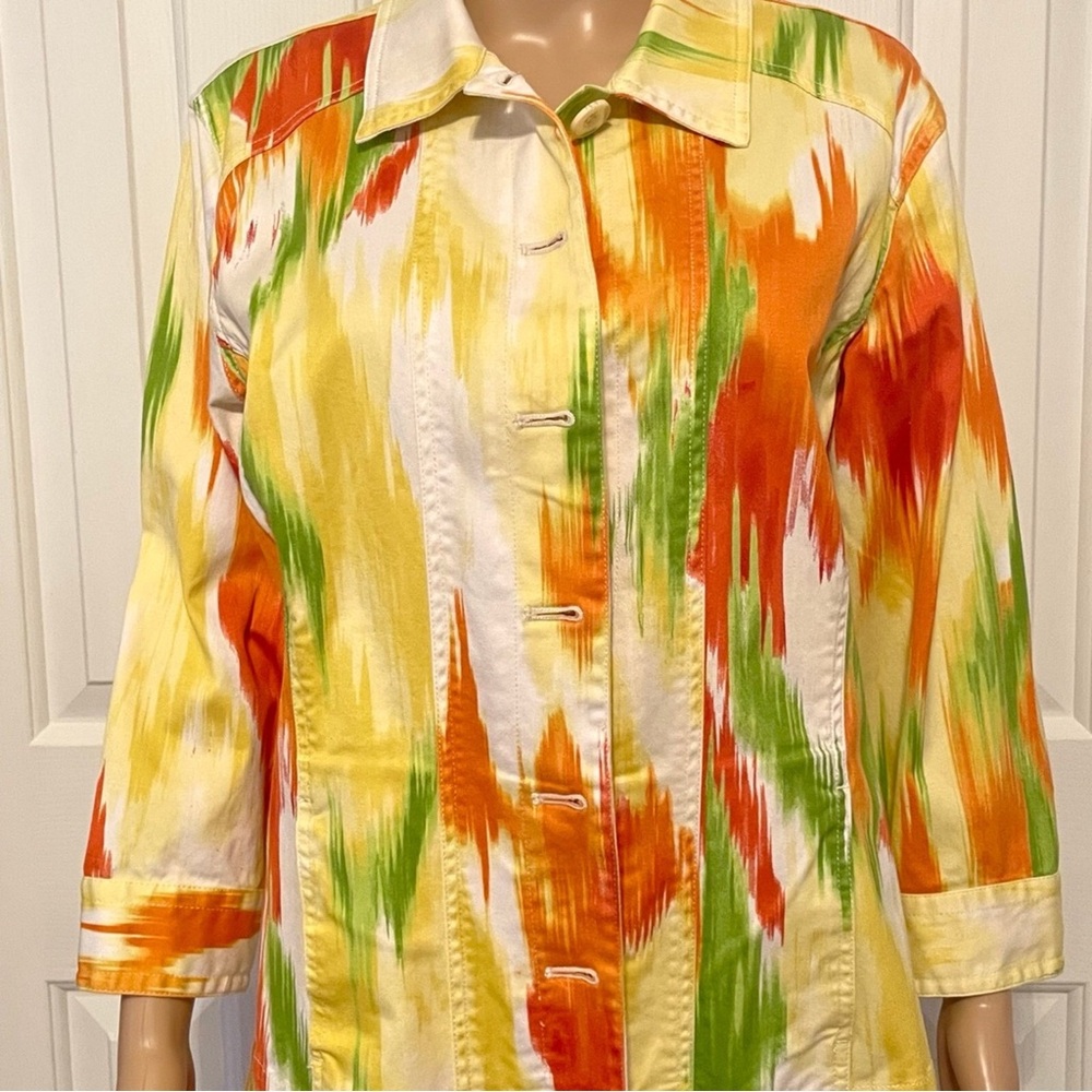 Chico's Multicolor Abstract Button-Up Jacket - image 2